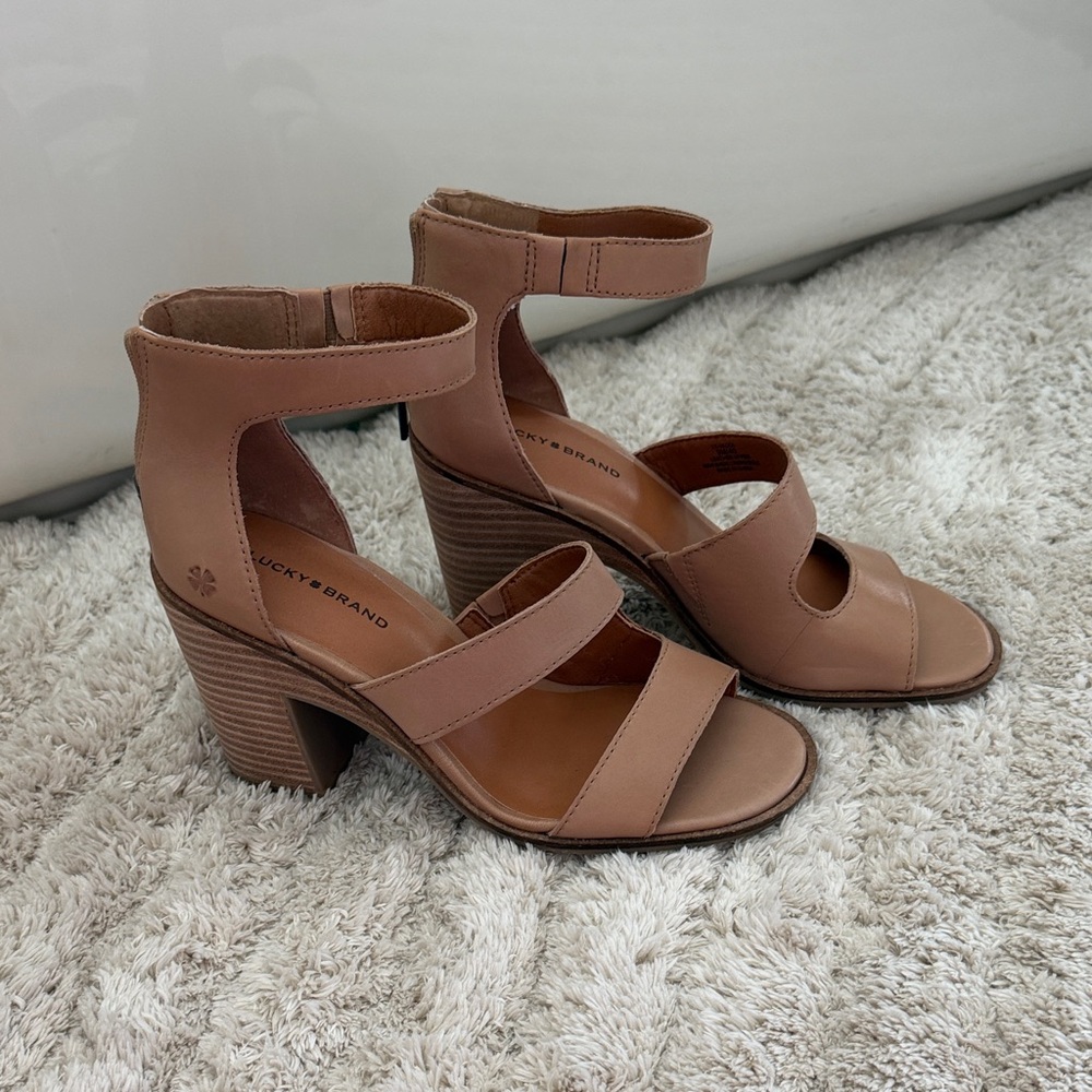 Lucky Brand Brown Block Heel Sandals